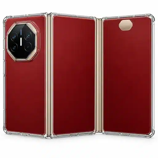 Red Foldable Smartphone Clear Protective Case With Hinge Protection Design