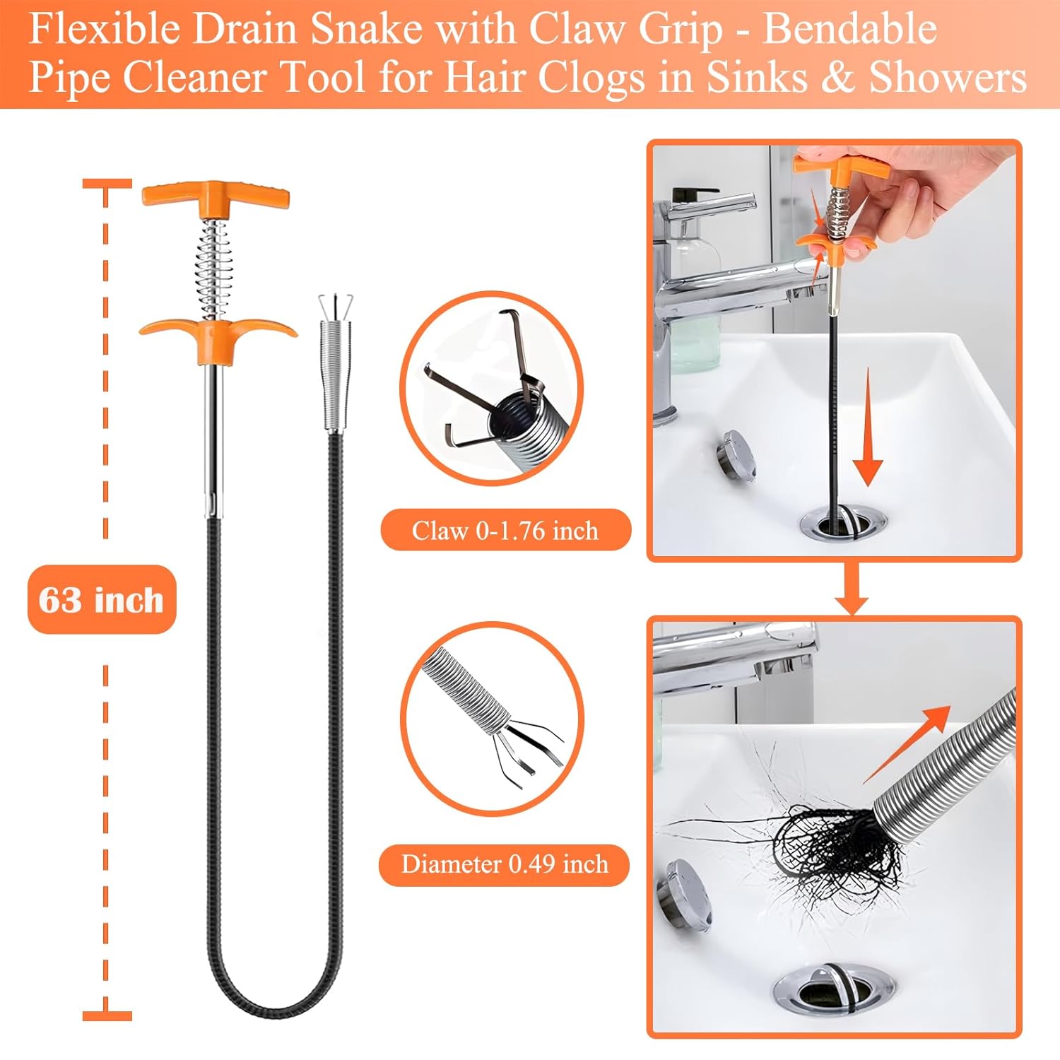 Drain Snake Hair Drain Clog Remover Tool